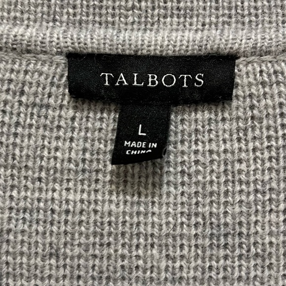 Talbots Gray Open Chunky Cardigan with Pockets Size Large - Picture 4 of 4